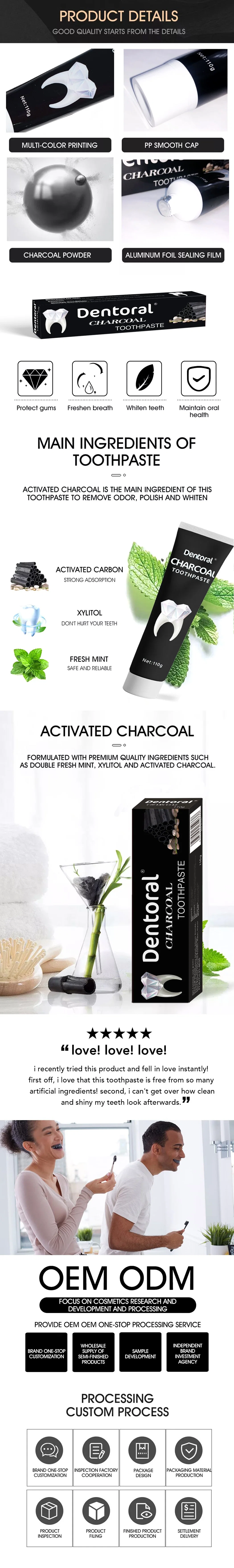in Stock Teeth Whitening Dental Care 110g Dentoral Bamboo Charcoal Toothpaste